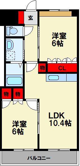 フォレストハイム(2LDK/1階)の間取り写真