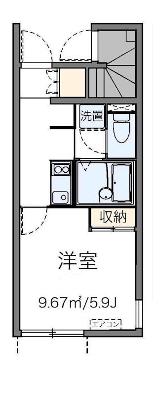 JR中央線 武蔵小金井駅 徒歩7分 2階建 築15年(1K/1階)の間取り写真