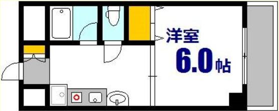 ラポール小町(1K/6階)の間取り写真