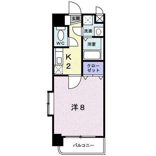 グランビュー高麗(1K/7階)の間取り写真