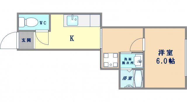 第2紀和マンション(2K/4階)の間取り写真
