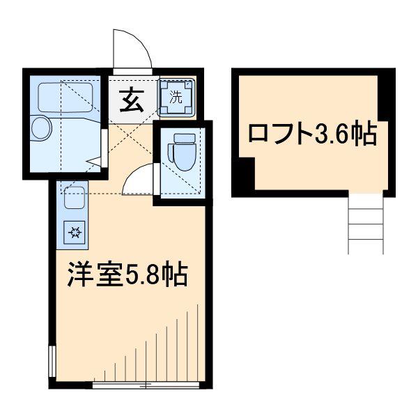 エスポワール日吉(ワンルーム/1階)の間取り写真