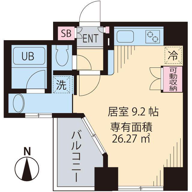 ビイルーム高円寺(ワンルーム/6階)の間取り写真