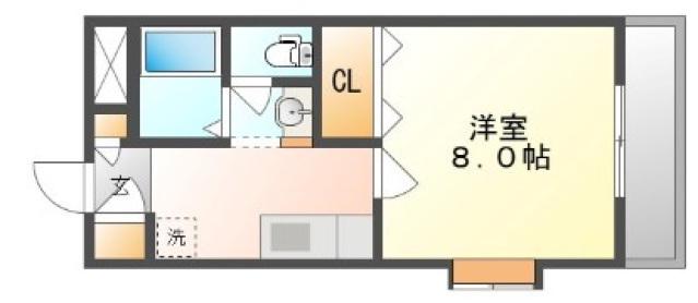 アルペジオ富町(1K/1階)の間取り写真