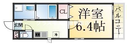 ベルメール東垂水(1K/2階)の間取り写真