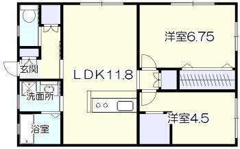 ブリリアント ブルー(2LDK/1階)の間取り写真