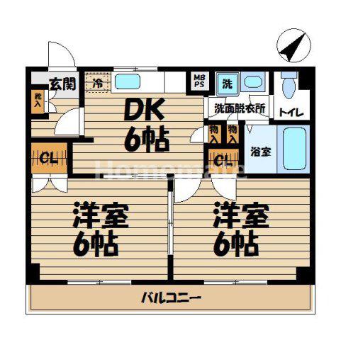 ビラタロス(2DK/1階)の間取り写真