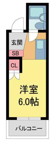 ホワイトコート北口(1K/3階)の間取り写真