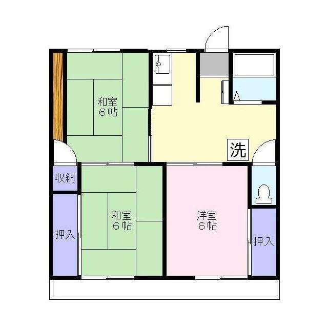 あぶくまハイツ(3K/3階)の間取り写真