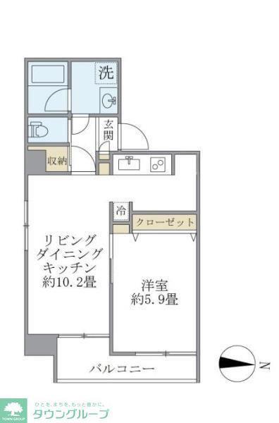 FERIO錦糸町(1LDK/5階)の間取り写真