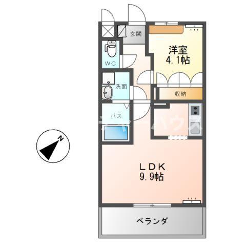 CLARTE.AVENIR(1LDK/2階)の間取り写真