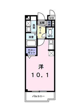 グラシオッソ F(1K/3階)の間取り写真