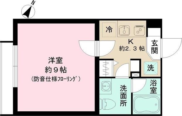 サウンドオーク田園調布(1K/3階)の間取り写真