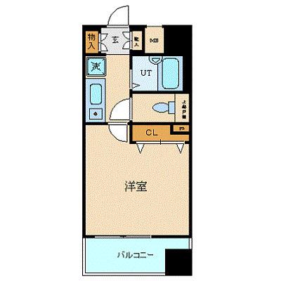 プレール月島RIVAGE(1K/10階)の間取り写真