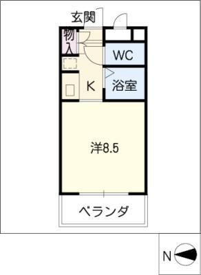 グランドハイネス御成(1K/2階)の間取り写真