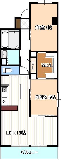 ルクール(2LDK/3階)の間取り写真