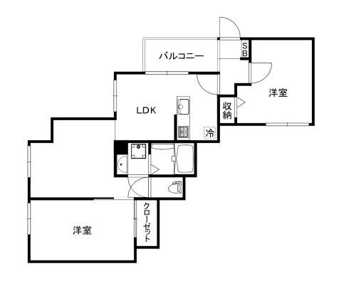 戸越B.I.G. RESIDENCE(2LDK/3階)の間取り写真