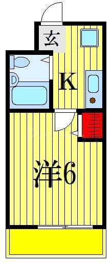 ベイステート安間(1K/6階)の間取り写真