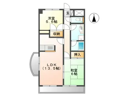 S・FIELD75(2LDK/1階)の間取り写真