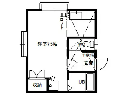 Aハイツ(1K/2階)の間取り写真