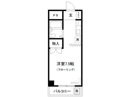 ハイム東邦III(ワンルーム/1階)の間取り写真