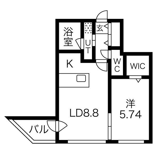 コローレ宮の沢(1LDK/2階)の間取り写真