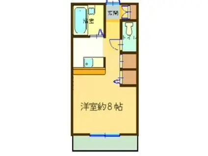 レジデンス殿川(1K/1階)の間取り写真