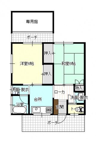森田アパート(2K/1階)の間取り写真