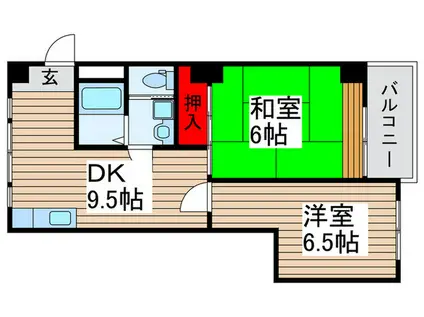 グレイスきよしヶ丘(2DK/3階)の間取り写真