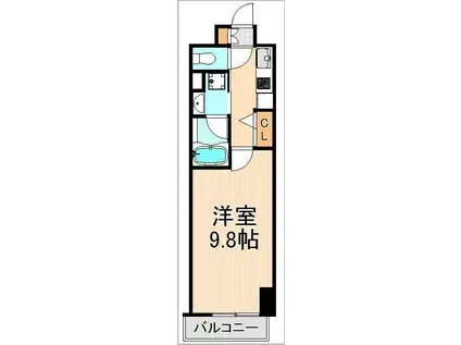 ジョイシティ蔵前(1K/4階)の間取り写真