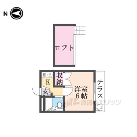 大和高田第19マンション(1K/2階)の間取り写真