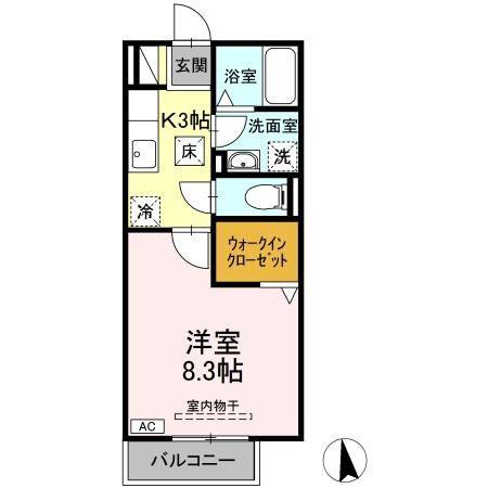 ボナンザ(1K/1階)の間取り写真
