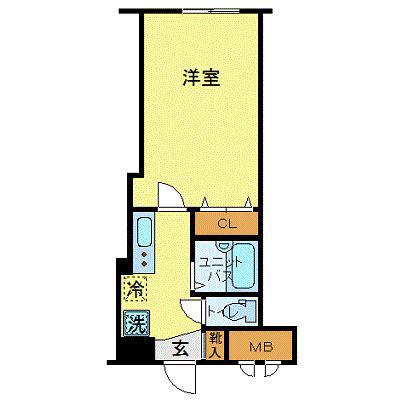 RENATO広瀬通(1K/9階)の間取り写真