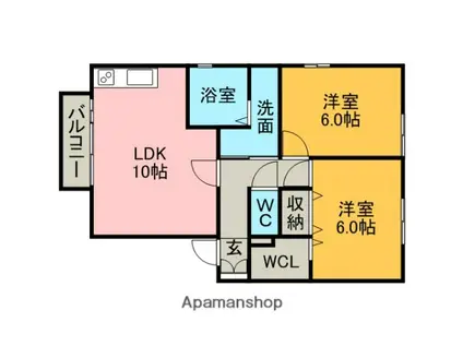 コーポ・幸I B棟(2LDK/2階)の間取り写真