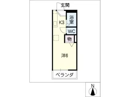 エトワール八事(1K/2階)の間取り写真