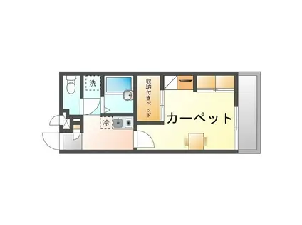 レオパレス向日葵(1K/2階)の間取り写真