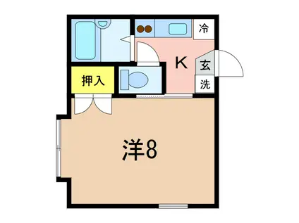 ツインハウスブラック&ホワイト(1K/2階)の間取り写真