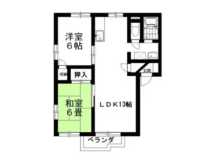 セゾンドール(2LDK/1階)の間取り写真