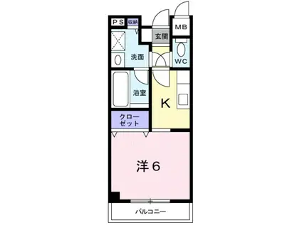 エレガンシア金剛(1K/4階)の間取り写真