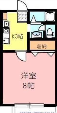 サンライズミレニアム(1K/2階)の間取り写真