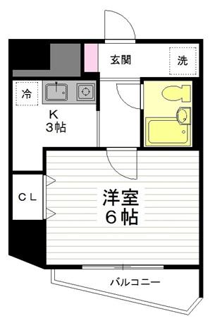 ウエストプラザ花京院(1K/8階)の間取り写真