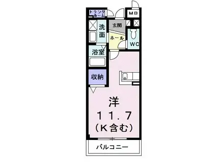 バローネT(ワンルーム/2階)の間取り写真