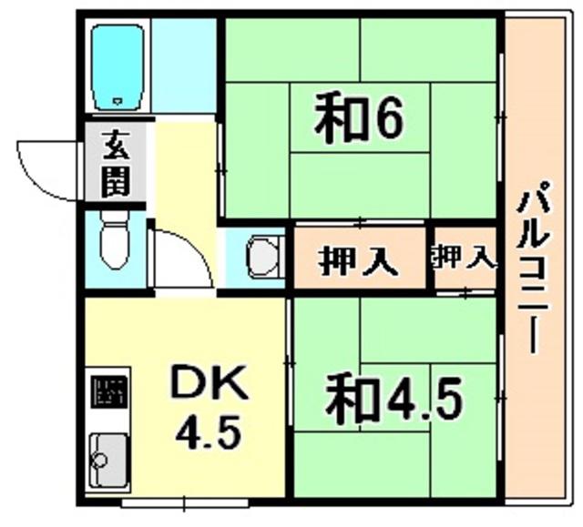 第2坂田ビル(2DK/3階)の間取り写真