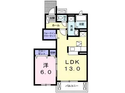 インクルードピュア・II(1LDK/1階)の間取り写真