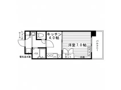 サンメイツ京阪・竹田(1K/2階)の間取り写真