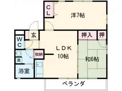 プリムローズA棟(2LDK/2階)の間取り写真