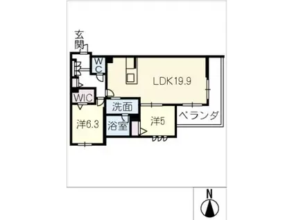 リオリエントスティール(2LDK/3階)の間取り写真