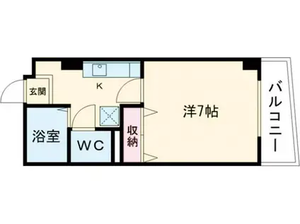 AZURTORII(1K/3階)の間取り写真