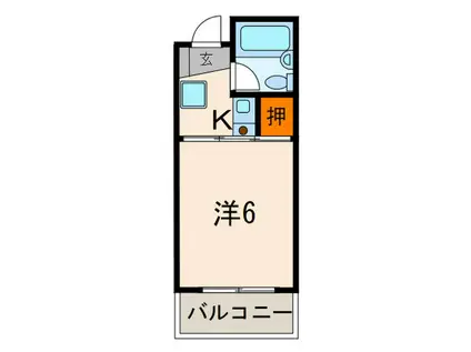5TH HIGHTS KAGAWA(1K/2階)の間取り写真
