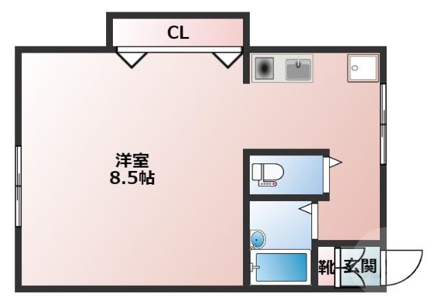 二宮マンション(ワンルーム/1階)の間取り写真